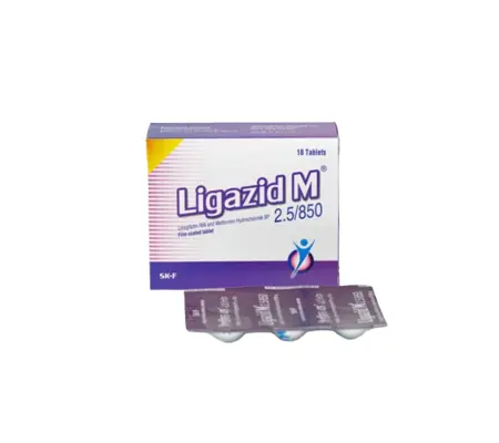 Tab. Ligazid M 2.5/850 mg